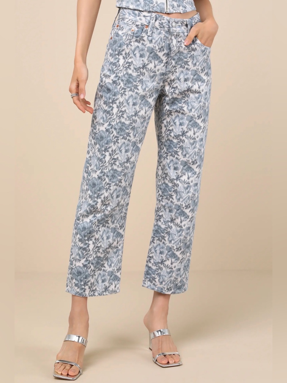 Levi’s Premium 501 ’90s Floral Straight Leg Jeans W25 L27 Ophelia